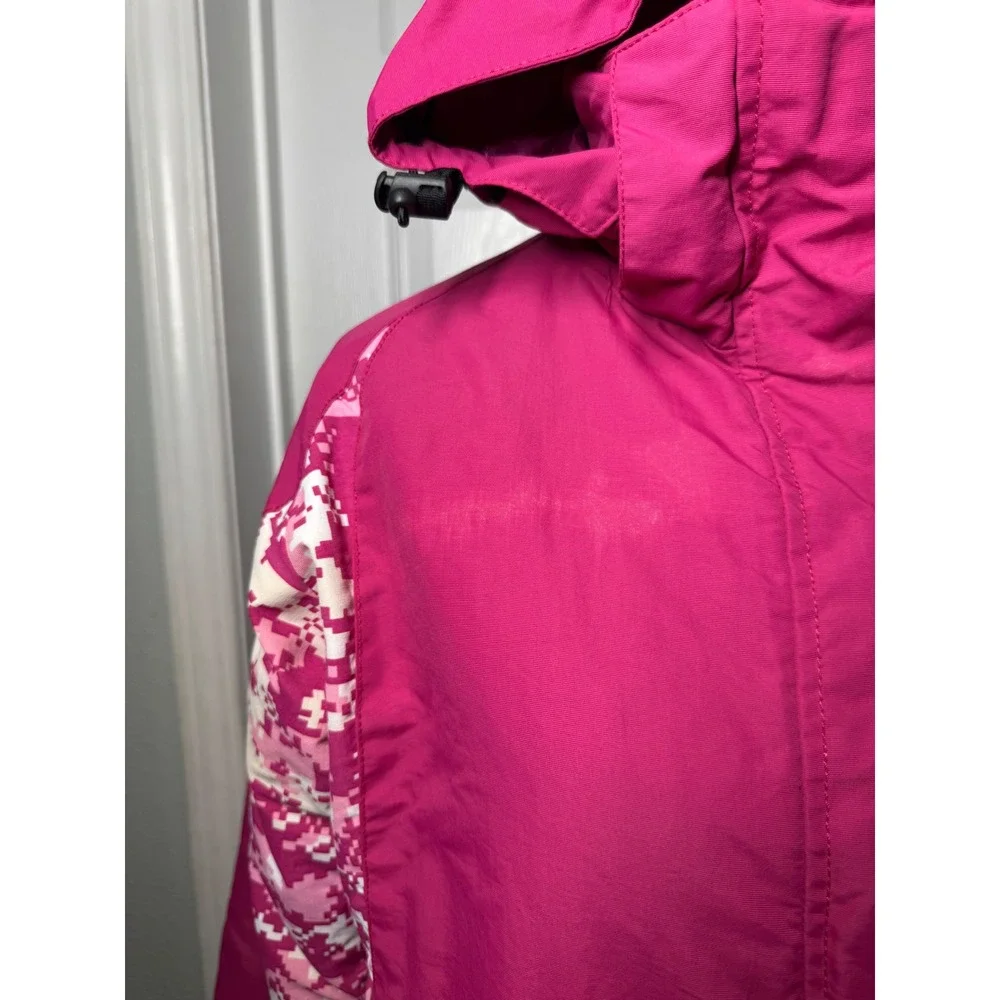 Polar Edge Ski Jacket Girls XL Pink Digital Camo Good Water Resistant Hooded